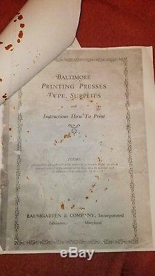 Presse D'impression Letterpress Rare Baltimore No. 11 Cartes Petit Vtg Antique