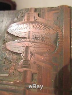 Rare Antique 1863 Gravé V. Clad & Sons Machine À Bonbons Moule D'impression De Bloc De Cuivre