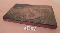 Rare Antique 1863 Gravé V. Clad & Sons Machine À Bonbons Moule D'impression De Bloc De Cuivre