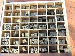 Rare Grande Antique 3 Tiroirs Cabinet à Lettres en Bois pour Caractères d'Imprimerie