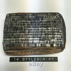 Style De Script 14 Pt Letterpress Type D'impression De Plomb Métal Imprimante Vintage