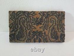 Textile D'impression De Tissu Sculpté À La Main En Bois Antique Block Stamp Primitif Américain