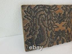 Textile D'impression De Tissu Sculpté À La Main En Bois Antique Block Stamp Primitif Américain