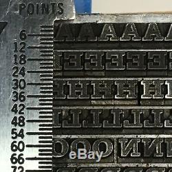 Type D'impression Typographique D'époque 12 Caractères Ombrés D'époque