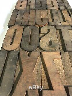 Type De Bois Letterpress Blocs D'impression 5 Pouces 26 Pieces Antique Vtg