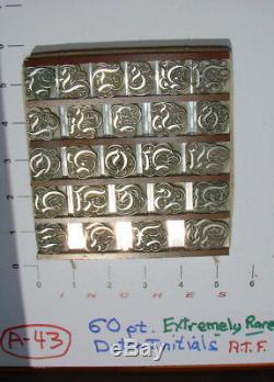 Type De Typographie 60 Pt. Initiales Hollandaises A. T. F. Extrêmement Rare
