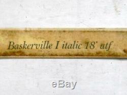 Type De Typographie D'impression Métallique Vintage Atf 18pt Baskerville Italic Mm42 7 #
