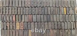 Typographie en bloc en bois/bois de lettrage de presse à imprimer vintage 127 pièces 16mm#LB322