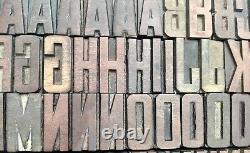 Typographie en blocs de lettres en bois/bois de presse à imprimer vintage 108pc 40mm #LB43
