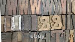 Typographie en blocs de lettres en bois/bois de presse à imprimer vintage 108pc 40mm #LB43