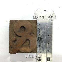 Typographie en blocs de lettres en bois/bois de presse à imprimer vintage 108pc 40mm #LB43