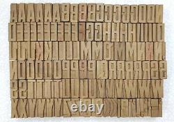 Typographie en blocs en bois de lettrepress vintage 115 pièces de 21 mm #TP-145