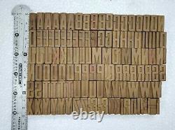 Typographie en blocs en bois de lettrepress vintage 115 pièces de 21 mm #TP-145