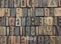 Typographie en blocs en bois de presse à lettre vintage 109 pièces 13mm #TP-268
