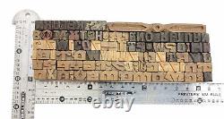 Typographie en bois / blocs de caractères d'impression en bois de style Vintage 70pc 8mm #TP-261