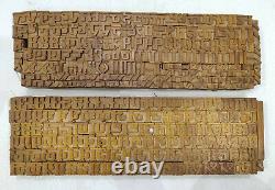Typographie en caractères d'imprimerie en bois de l'alphabet hindi / devanagari 305 pièces #DM23