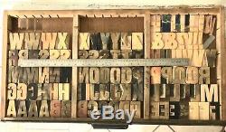 Vintage 100 Bois Lettres Letterpress Type D'impression 2-1 / 2 2.5 Lot Complet Set