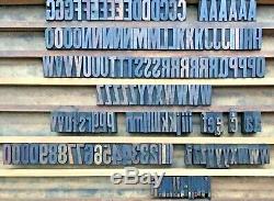Vintage 157 Bois Letterpress Type D'impres Bloc Majuscules Lettre Numéros 1