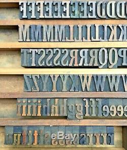 Vintage 208 Bois Letterpress Type D'impression Bloc Lettre Majuscules Numéro 1