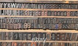 Vintage 274 Letterpress En Bois Antique Imprimer Type Bloc Lettres 2.5 + 1 11/16