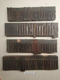Vintage 2 11/16 Page & Co Wood Letterpress Imprimer Type Block Letters Set Lot 2
