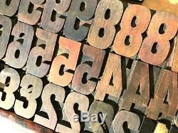 Vintage 31 Chiffres Bois Letterpress Imprimer Type 3 3-5 / 16 Lot Printing Press