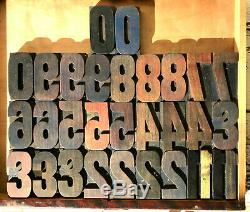 Vintage 31 Chiffres Bois Letterpress Imprimer Type 3 3-5 / 16 Lot Printing Press
