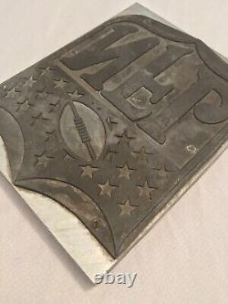 Vintage 8 Large NFL Football Shield Impression Bloc Plaque D'impression De Jostens