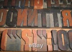 Vintage Anglais Grande Presse À Imprimer En Bois Letterpress Block Folio MIX Lot Bois 16