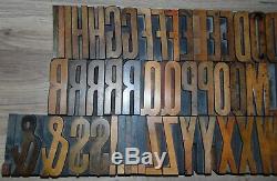 Vintage Bois Letterpress Blocs D'impression Type 3 5/16 Grand