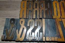 Vintage Bois Letterpress Blocs D'impression Type 3 5/16 Grand