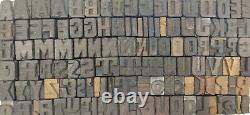 Vintage Letterpress Bois / Bois Impression Type Bloc 114 Pc 17mm#tp-101