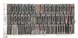 Vintage Letterpress Bois / Bois Impression Type Bloc Typographie 104pc 50mm#tp-197