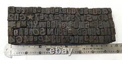 Vintage Letterpress Bois / Bois Impression Type Bloc Typographie 107pc 13mm#tp-218