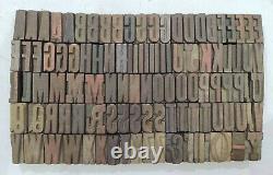 Vintage Letterpress Bois / Bois Impression Type Bloc Typographie 108 Pc 27mm#tp-45