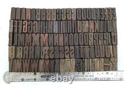 Vintage Letterpress Bois / Bois Impression Type Bloc Typographie 108 Pc 27mm#tp-45