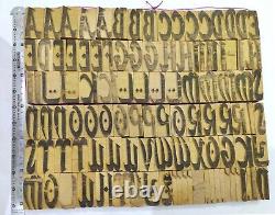 Vintage Letterpress Bois / Bois Impression Type Bloc Typographie 108 Pc 50mm #lb32