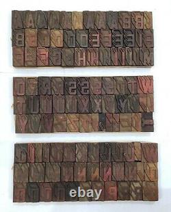 Vintage Letterpress Bois / Bois Impression Type Bloc Typographie 109 Pc 42mm#tp-33