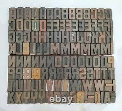 Vintage Letterpress Bois / Bois Impression Type Bloc Typographie 113 Pc 34mm#tp-82