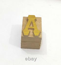 Vintage Letterpress Bois / Bois Impression Type Bloc Typographie 116 Pc 33mm#lb142