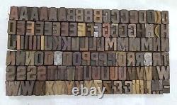 Vintage Letterpress Bois / Bois Impression Type Bloc Typographie 117 Pc 25mm#lb324