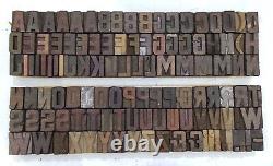 Vintage Letterpress Bois / Bois Impression Type Bloc Typographie 117 Pc 25mm#lb324