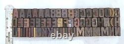 Vintage Letterpress Bois / Bois Impression Type Bloc Typographie 117 Pc 25mm#lb324