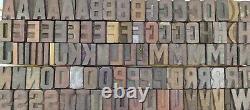 Vintage Letterpress Bois / Bois Impression Type Bloc Typographie 117 Pc 25mm#lb324