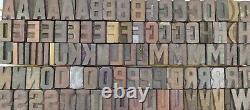 Vintage Letterpress Bois / Bois Impression Type Bloc Typographie 117 Pc 25mm#lb324