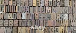 Vintage Letterpress Bois / Bois Impression Type Bloc Typographie 117 Pc 25mm#lb324