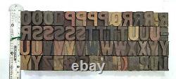 Vintage Letterpress Bois / Bois Impression Type Bloc Typographie 120 Pc 27mm#tp-50