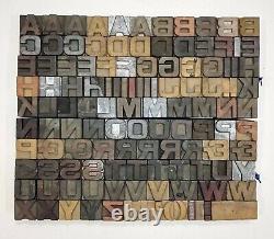 Vintage Letterpress Bois / Bois Impression Type Bloc Typographie 120pc 21mm#tp-161