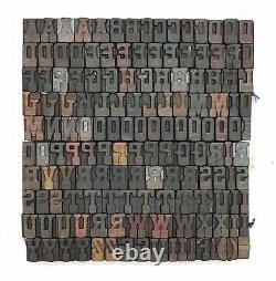 Vintage Letterpress Bois / Bois Impression Type Bloc Typographie 148pc 26mm#tp-183