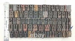 Vintage Letterpress Bois / Bois Impression Type Bloc Typographie 148pc 26mm#tp-183